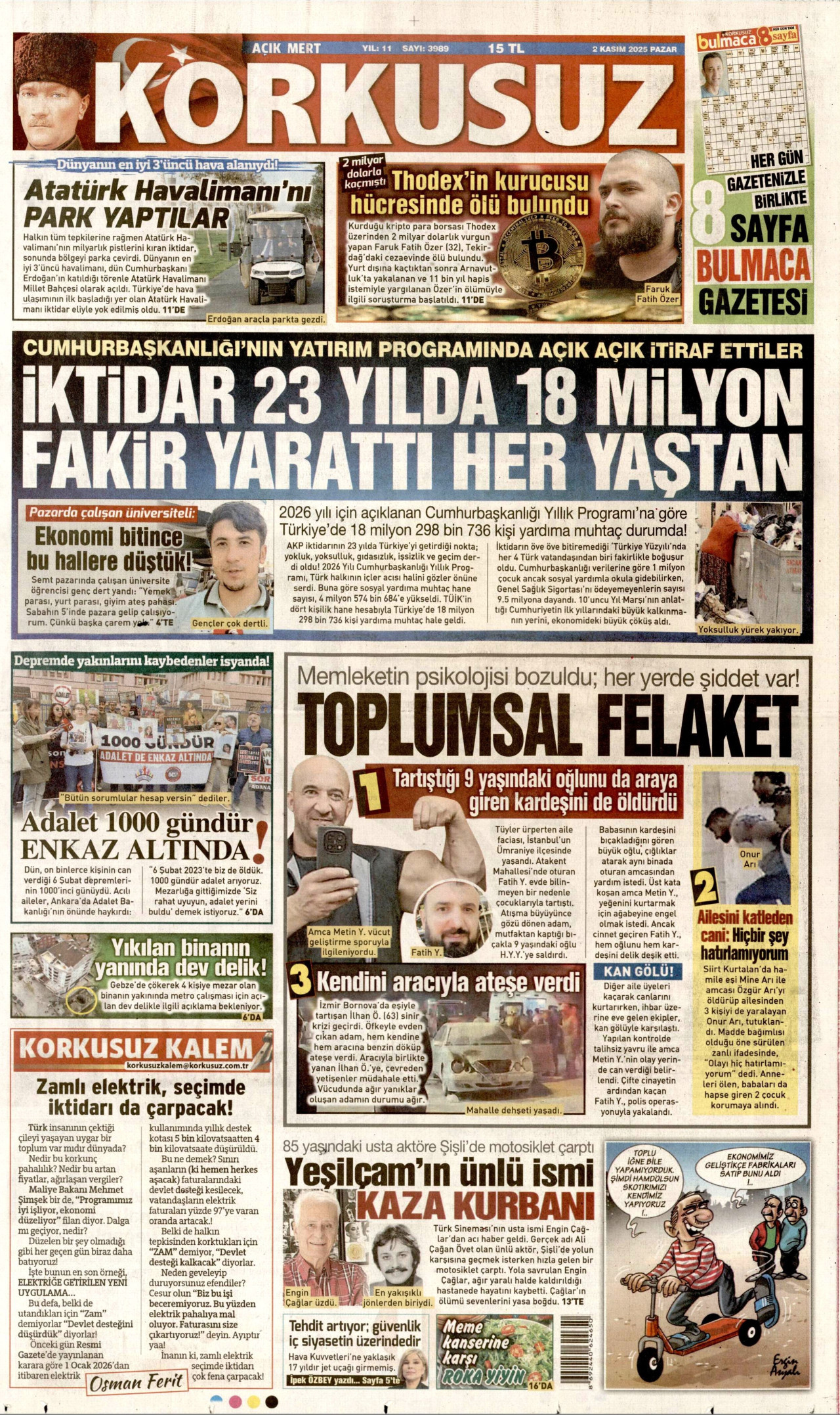 KORKUSUZ Gazete Manşeti