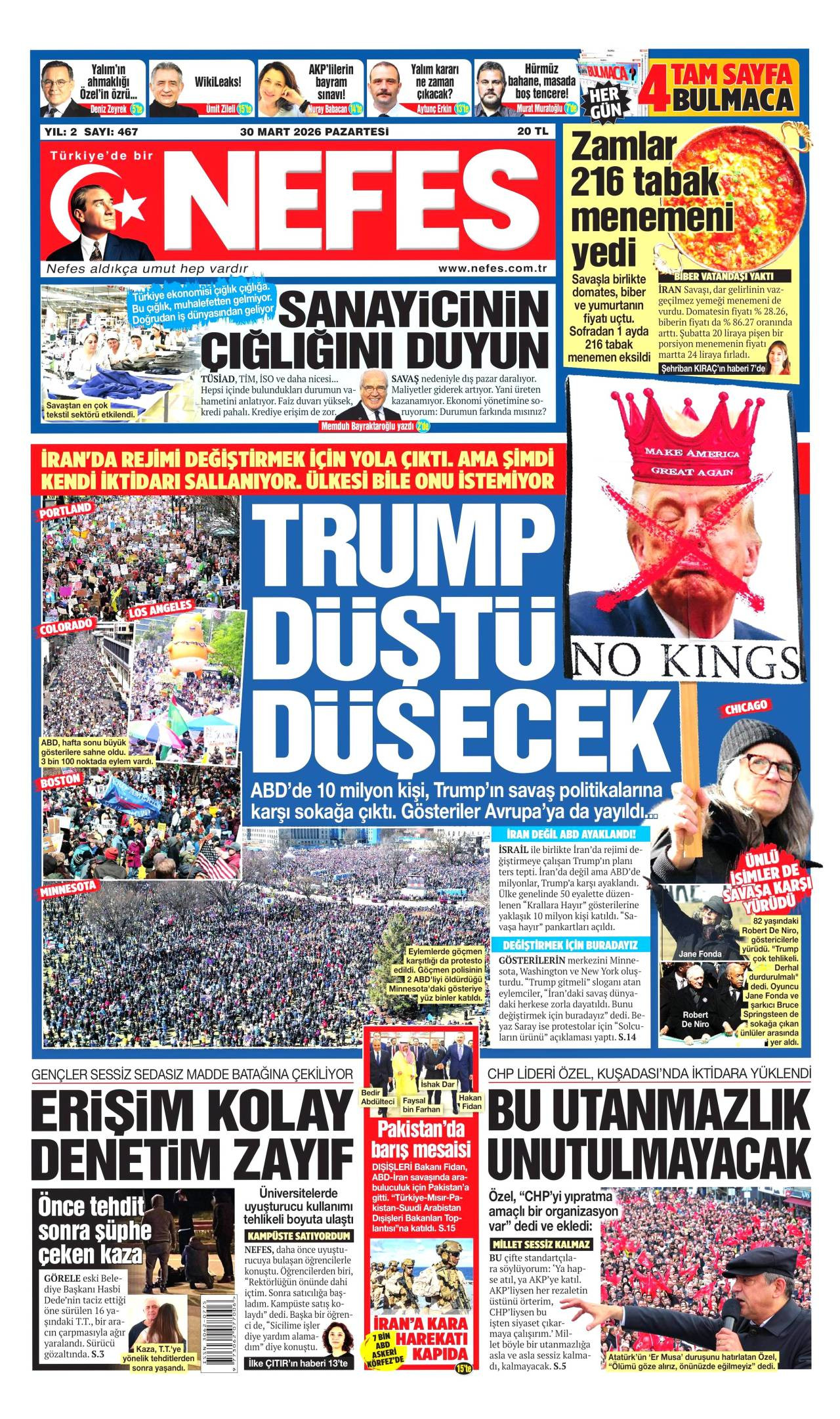 Nefes Gazetesi Gazete Manşeti