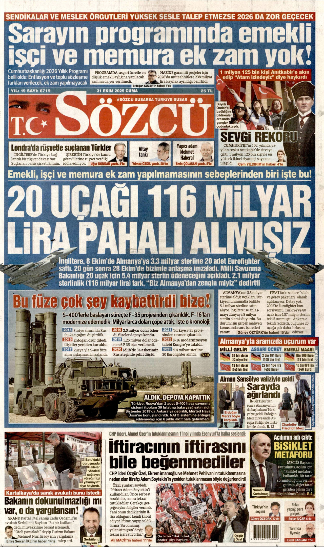 SÖZCÜ Gazete Manşeti