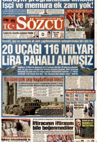 SÖZCÜ Gazete Manşeti