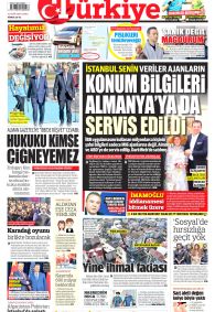 TÜRKİYE GAZETESİ Gazete Manşeti