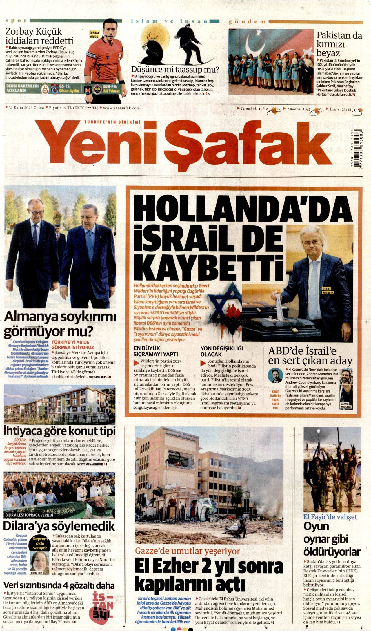 YENİ ŞAFAK Gazete Manşeti