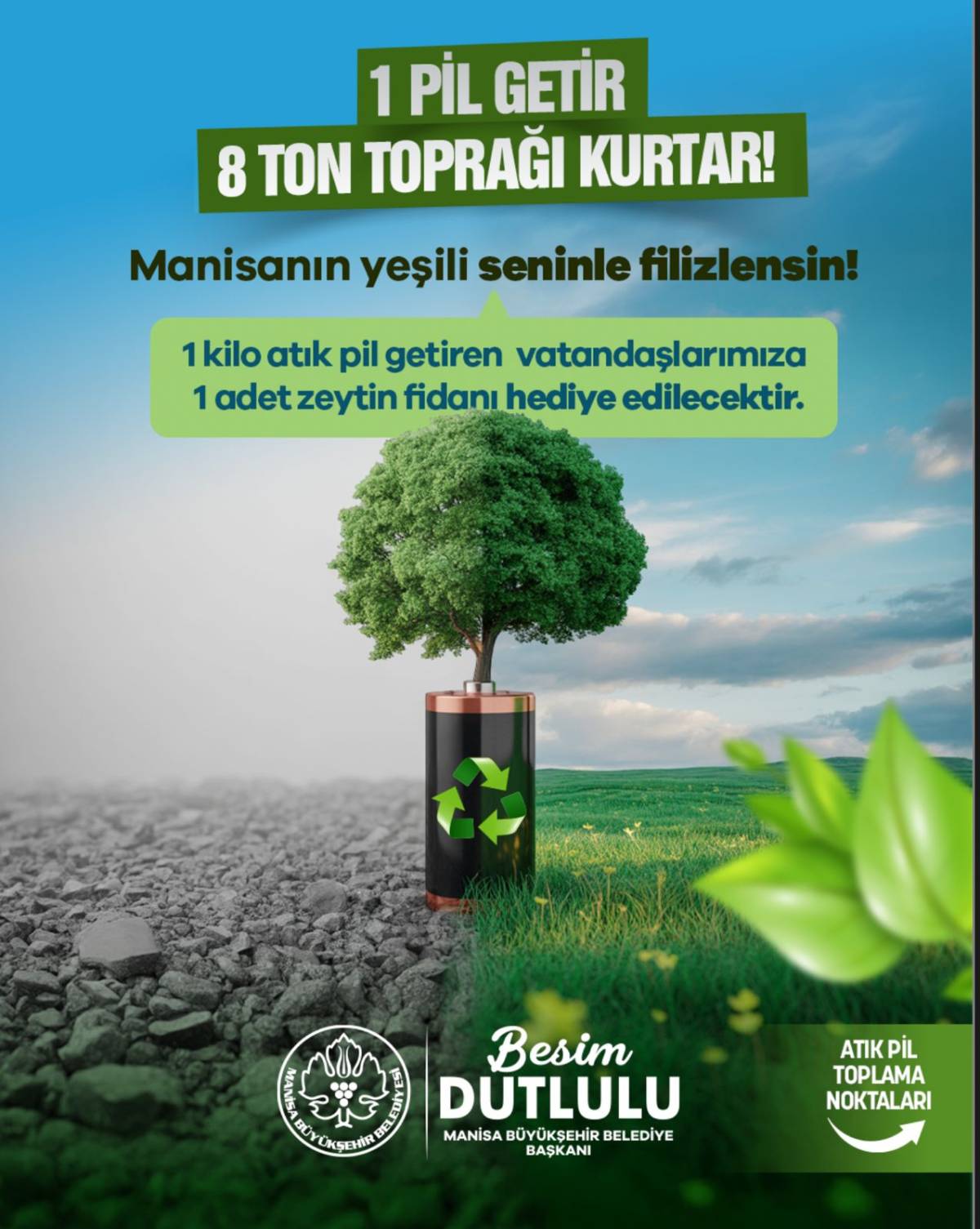 Manisa Büyükşehir Belediyesi’nden Atık Pil Toplama Kampanyası