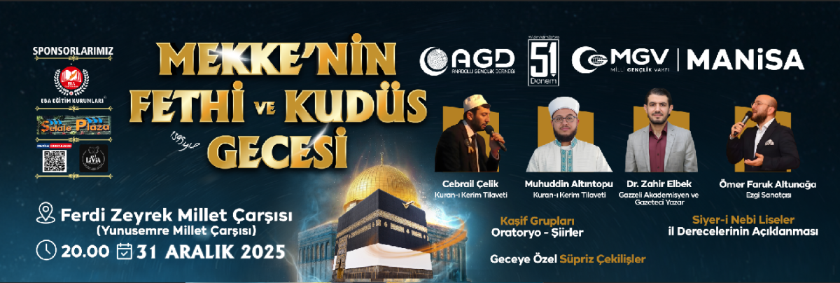 AGD Manisa’dan Mekke ve Kudüs Gecesi’ne Davet