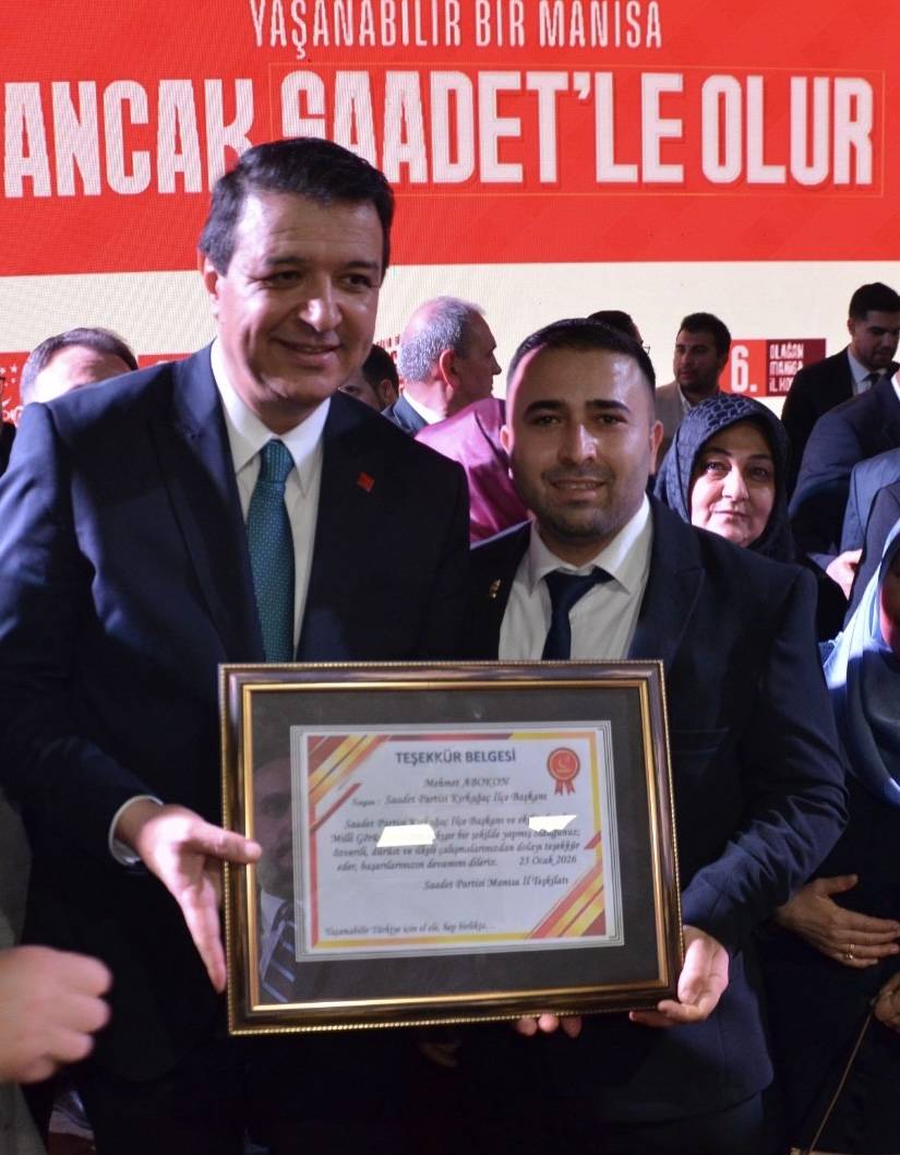 Mahmut Arıkan’dan Kırkağaç Teşkilatına Teşekkür Belgesi