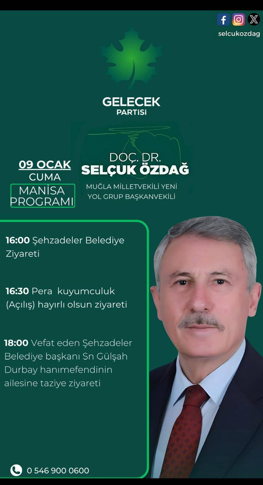 Selçuk Özdağ Manisa’da Temaslarda Bulunacak