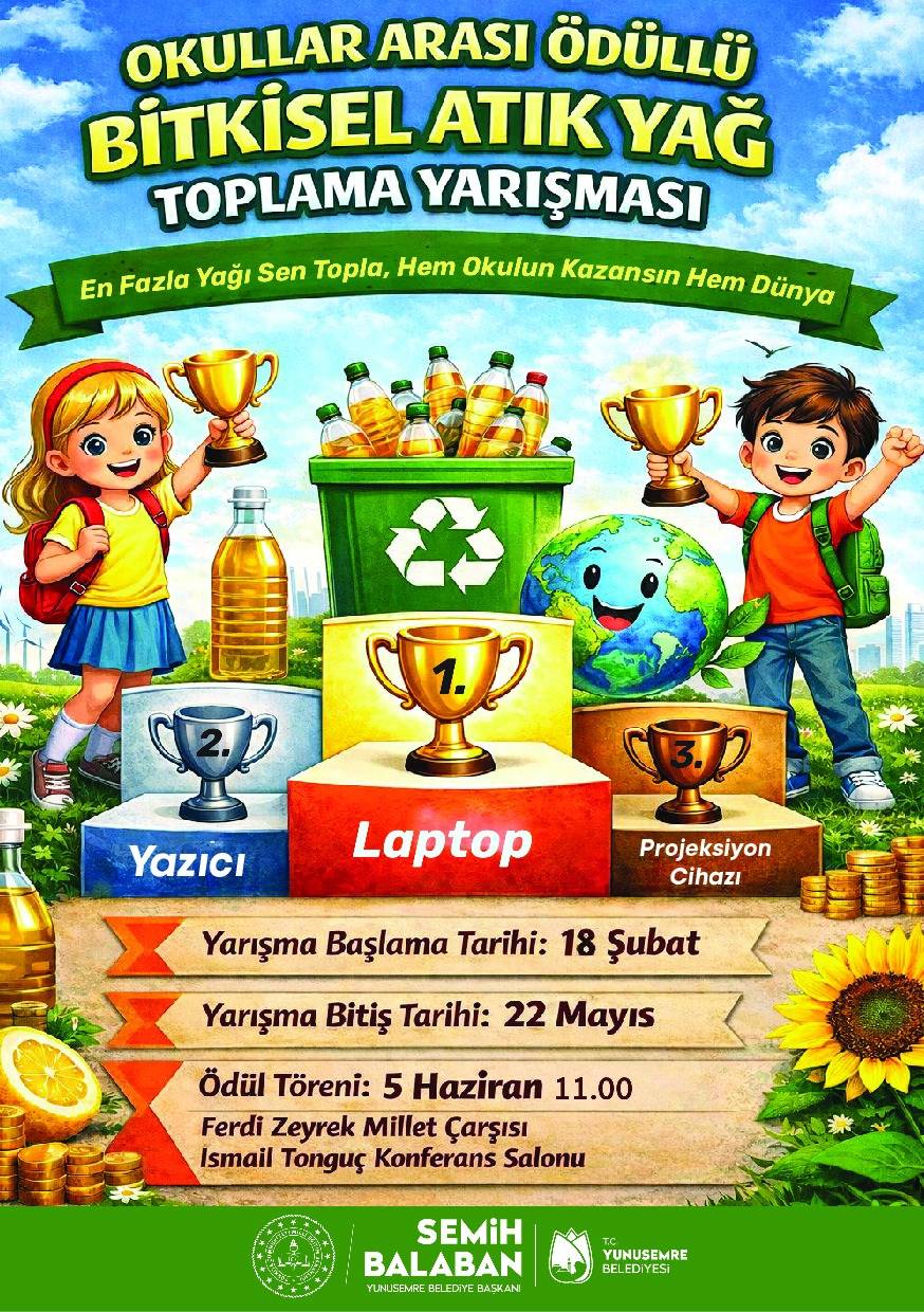 Yunusemre’den Ödüllü Atık Yağ Toplama Yarışması