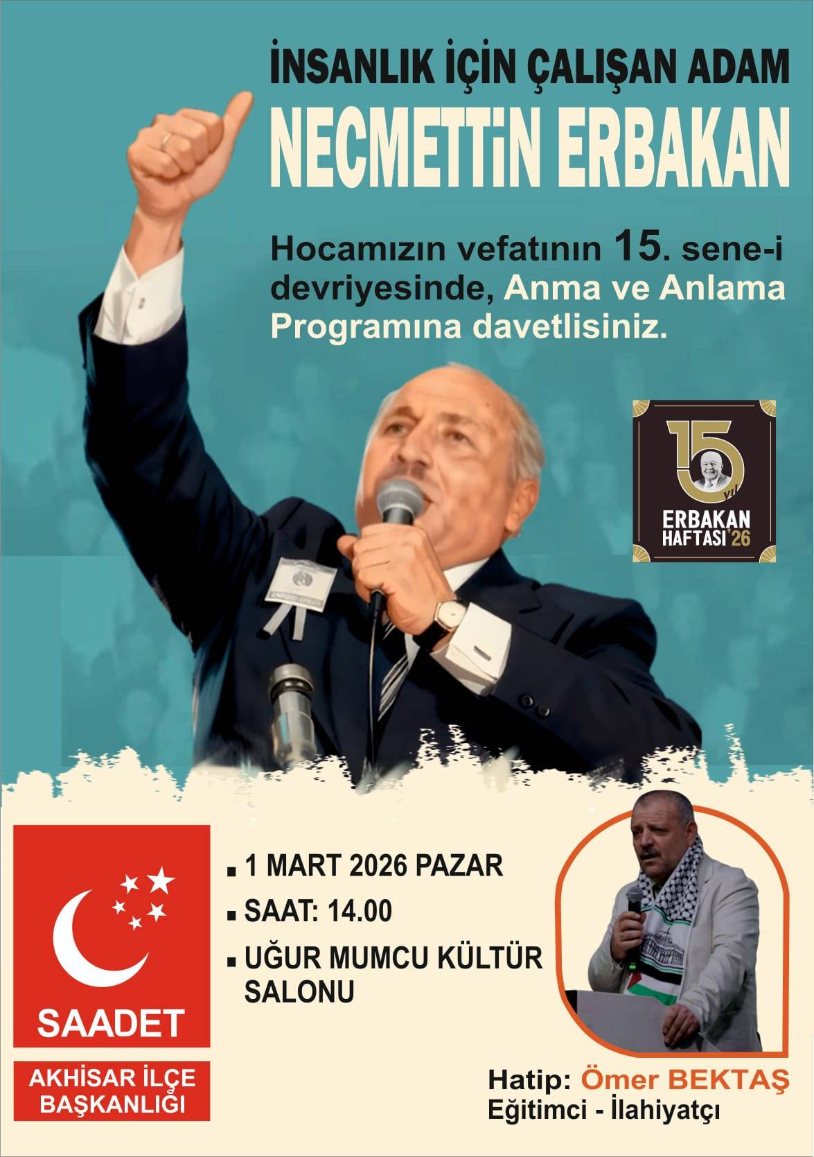 Akhisar’da Necmettin Erbakan Anma Programı