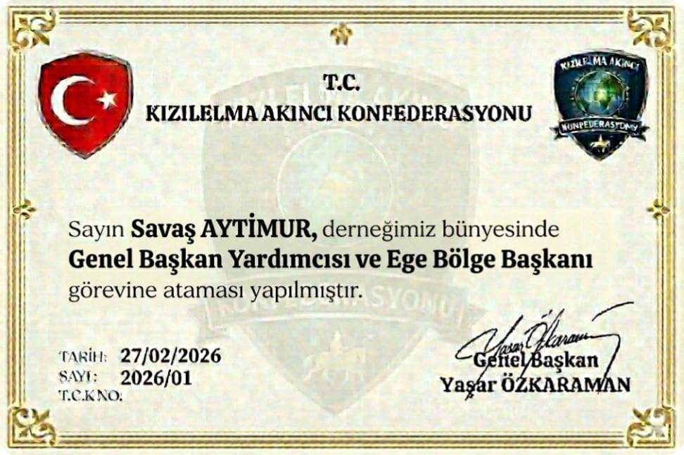 Savaş Aytimur Kızılelma Akıncı Federasyonu'nda Göreve Geldi