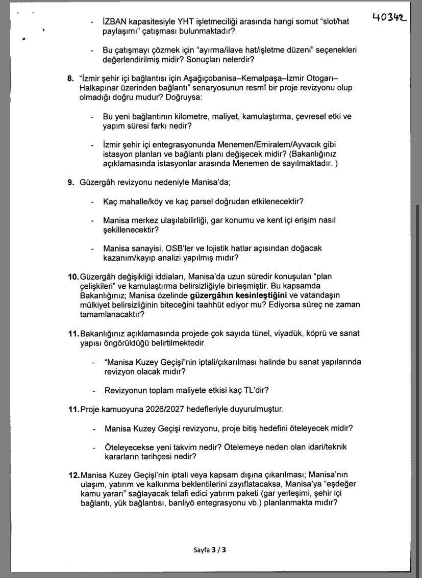 Özdağ’dan Hızlı Tren Tepkisi: “Yanıt Yok”
