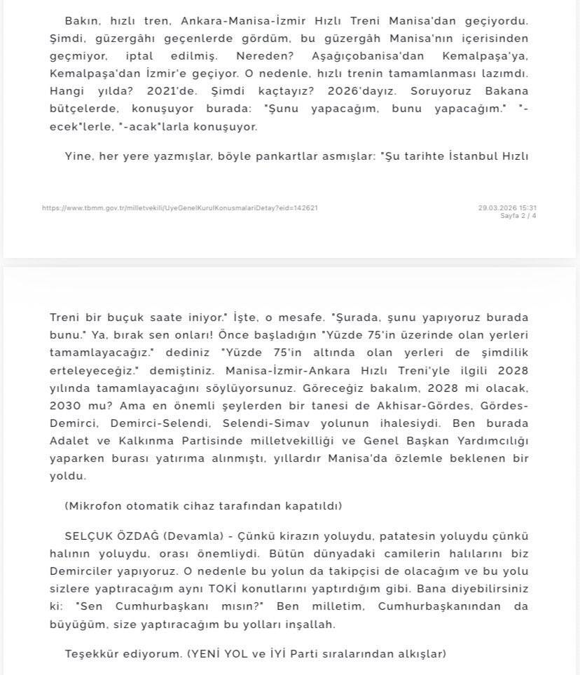 Özdağ’dan Hızlı Tren Tepkisi: “Yanıt Yok”